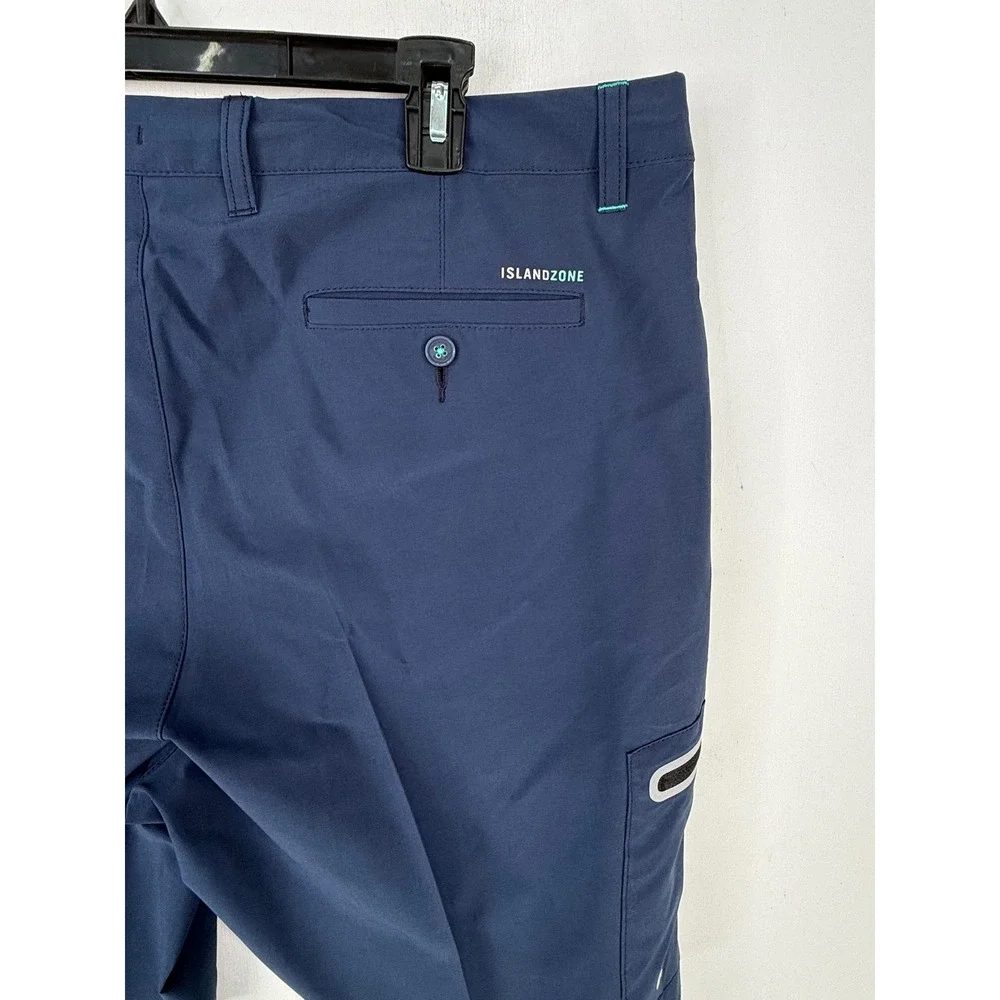 Tommy Bahama IslandZone Mens Size 36 Navy Blue Cargo Performance Golf Shorts